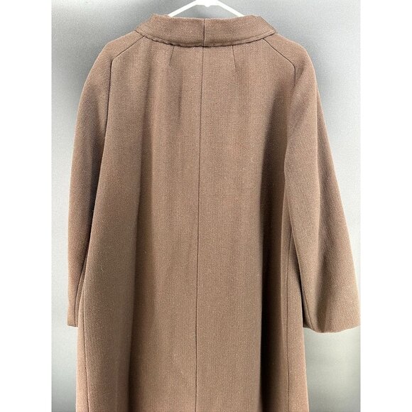 Vintage Wool Brown Double Breasted Coat Thick Jacket Size M/L - Picture 4 of 8